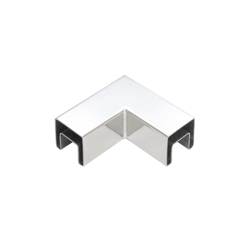 316 Polished Stainless Steel 90 Degree Horizontal Roll Formed Cap Rail Corner