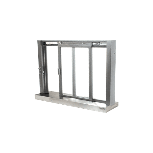 Satin Anodized Self-Closing Deluxe Sliding Service Window with Stainless Steel Sill