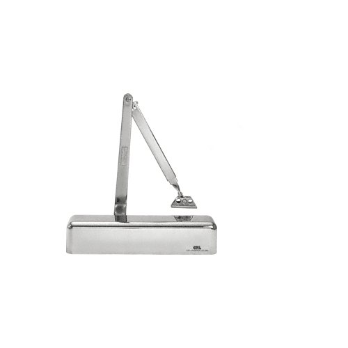 Polished Chrome Adjustable Spring Power Size 1/2 to 4 Surface Mount Door Closer