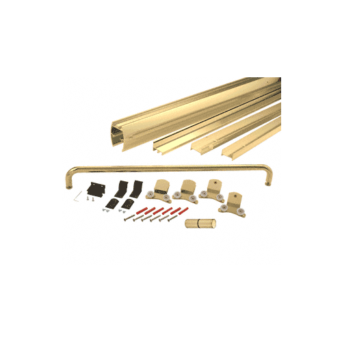 Brite Gold Anodized 72" x 72" Cottage DK Series Sliding Shower Door Kit With Metal Jambs for 3/8" Glass