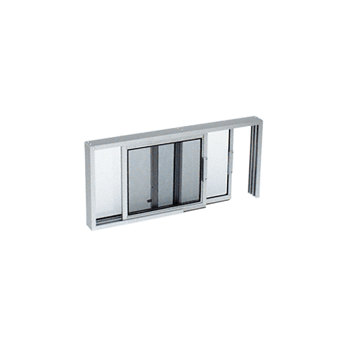 Satin Anodized Horizontal Sliding Service Window XO or OX Format with 1/4" Glass Only - No Screen