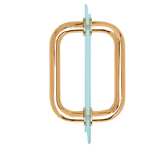 L  Gold Plated 6" Tubular Back-to-Back 3/4" Diameter Shower Door Pull Handles 
