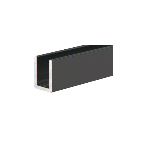 CRL SDCD3812MBL Matte Black Frameless Shower Door Aluminum Deep U-Channel for 3/8" Thick Glass - 144"