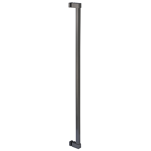Matte Black Single Sided Cut To Size Glass Mounted Square Ladder Style Pull Handle with Square Mounting Posts