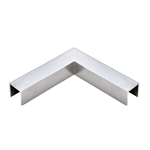 Crl Lc10hbs 316 Brushed Stainless Lc10 Series Crisp Corner U Channel 90 Degree Horizontal Corner For 21 52 Mm Glass Cap Railing