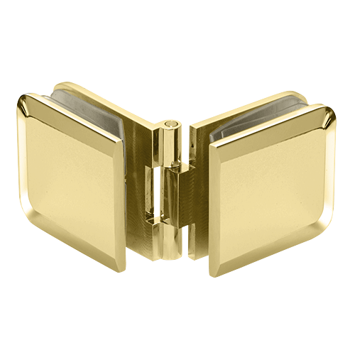 Polished Brass Adjustable Beveled Glass-to-Glass Clamp