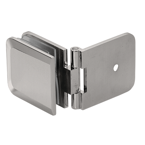 Brushed Nickel Adjustable Beveled Wall Mount Glass Clamp