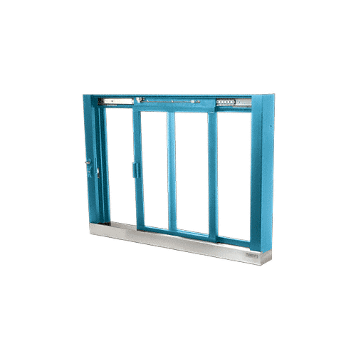 Custom Powder Painted Self-Closing Deluxe Sliding Service Windows with Stainless Steel Sill