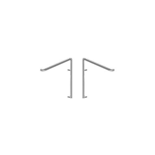 Brushed Stainless Left Hand Swing Rail Mount 'C' Exterior Dummy Handle
