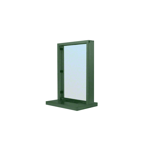 KYNAR Painted (Specify) Aluminum Narrow Inset Frame Interior Glazed Exchange Window with 12" Shelf and Deal Tray