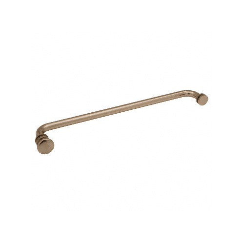 CRL TBCT18BBRZ Brushed Bronze 18" Towel Bar with Traditional Knob