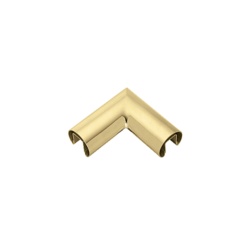 Polished Brass 50.8 mm Diameter 90 Degree Horizontal Corner for 21.52 or 25.52 mm Glass Cap Railing