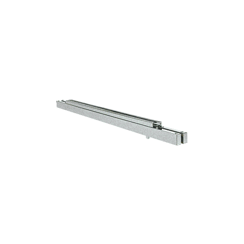 Brushed Stainless Single Narrow Floating Header with Surface Mounted Top Pivots - Custom Length for 3/4" (19 mm) Glass