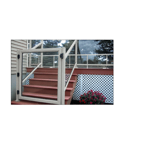 CRL 2GG3642S Silver Metallic 36" 200 Series Aluminum Railing System Gate for 1/4" to 3/8" Glass
