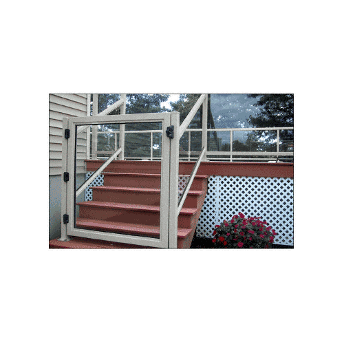 CRL 3GG3642S Silver Metallic 36" 300 Series Aluminum Railing System Gate for 1/4" to 3/8" Glass