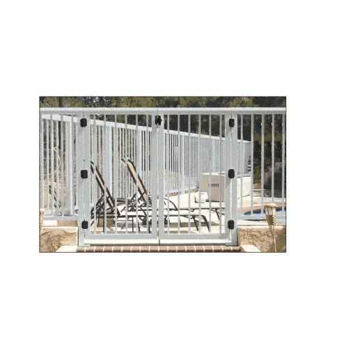 CRL 1PG3642S Silver Metallic 36" Aluminum Railing System Gate with Picket for 1/4" to 3/8" Glass
