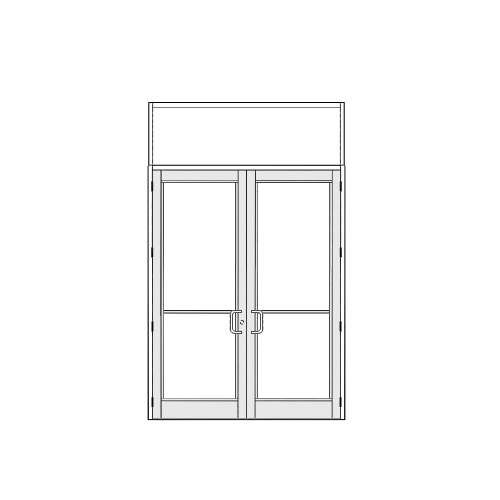 White KYNAR Paint DH-350 Impact Resistant Storefront Entrance Doors Double Frame with Transom 72" x 96" Door Opening Swing Out Prepped for Jackson Concealed Panic Prepped for Standard Pull Hardware
