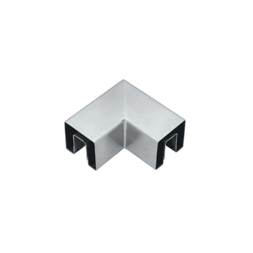 Mill Aluminum Square 2" 90 Degree Horizontal Corner for 1/2" Square Glass Cap Railing