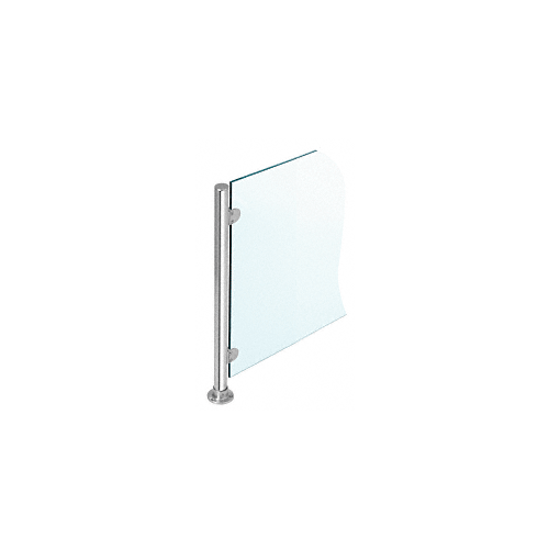 Polished Stainless 18" x 1" PP49 Slimline Series Round Partition 3-Way Post