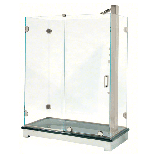 Brushed Nickel Essence Series Basic Sliding Shower Door Kit with Squared Corner Rollers NO GLASS INCLUDED