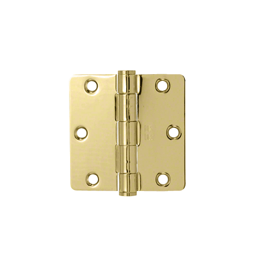 CRL R354PB Polished Brass 3-1/2" x 3-1/2" Residential Hinge 1/4" Radius