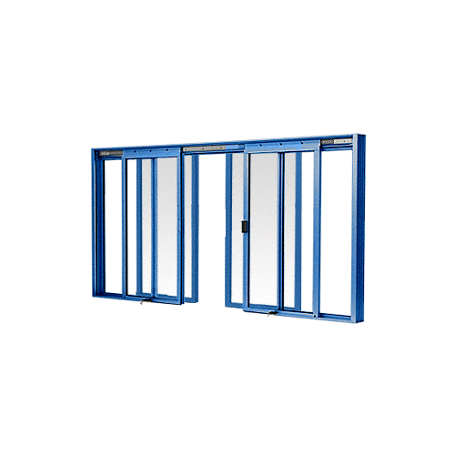 Custom Color Powder Painted DW Series Four Panel Manual Deluxe Sliding Service Window OXXO with Screen