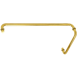 Polished Brass 24" Towel Bar with 12" Pull Handle Combination Set