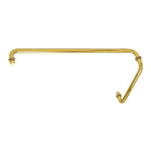 CRL SDP12TB24BR Polished Brass 24" Towel Bar with 12" Pull Handle Combination Set