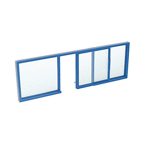 Custom Powder Painted Horizontal Sliding Service Window OXO Format with 1/8" Insulating No Screen