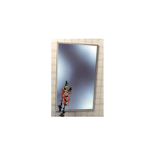 CRL 1002436 Stainless Steel 24-3/4" x 36-3/4" Standard Channel Theft-Proof Framed Mirror
