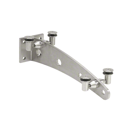 Brushed Stainless 48" Glass Awning Curved Wall Bracket