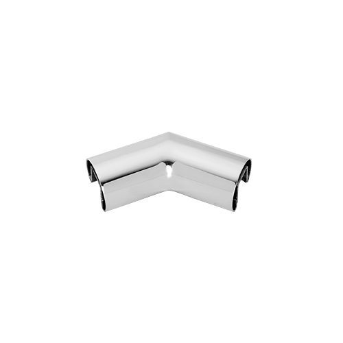 Polished Stainless 2" Diameter 135 Degree Horizontal Corner for 1/2" or 5/8" Glass Cap Railing