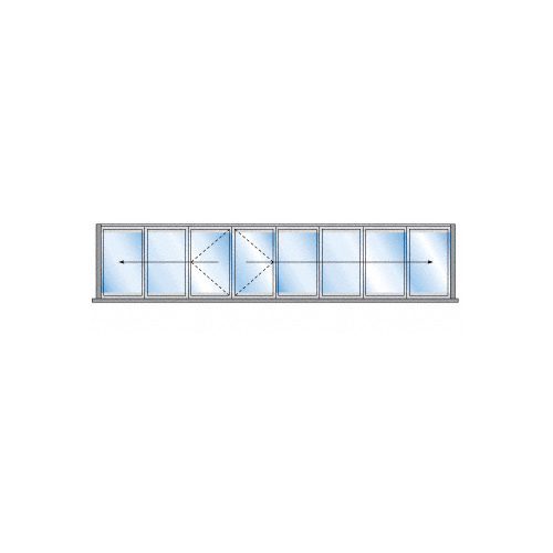 S55 Monterey 3+5 Bi-Fold Bi-Part Interior Swing with Raised Sill Satin Anodized