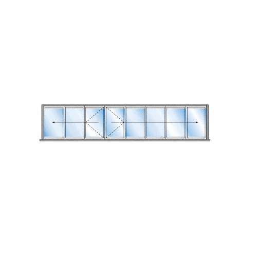 S55 Monterey 3+5 Bi-Fold Bi-Part Interior Swing with Raised Sill White Powder Coat