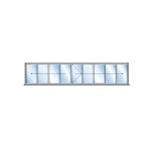 S55 Monterey 4+5 Bi-Fold Bi-Part Interior Swing with Flush Sill and Exterior Lever Lock White Powder Coat