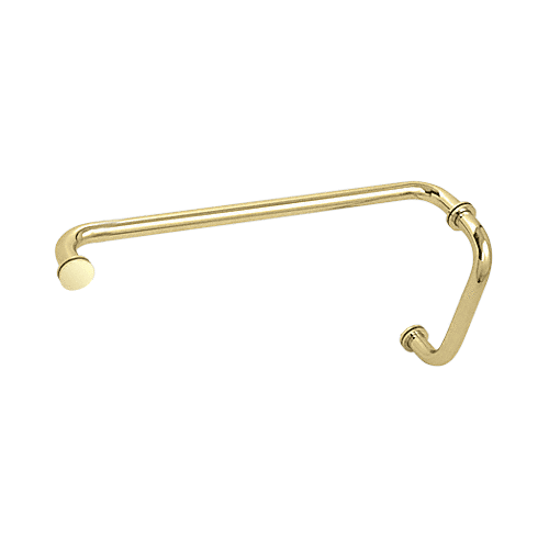 CRL BM8X18BR Polished Brass 8" Pull Handle and 18" Towel Bar BM Series Combination With Metal Washers