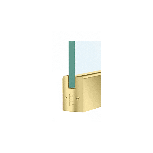 Satin Brass 3/8" Glass Low Profile Square Door Rail Without Lock - Custom Length
