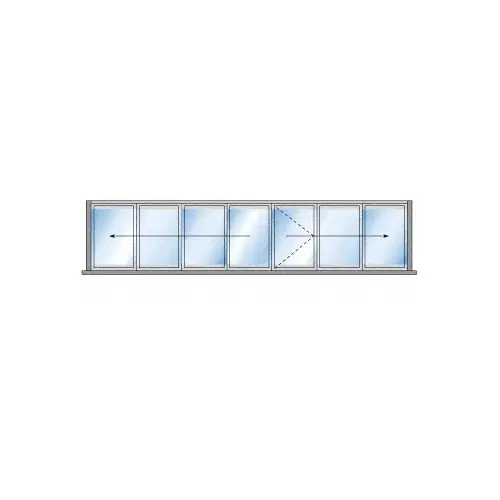 CRL M5B43R1BL S55 Monterey 4+3 Bi-Fold Bi-Part Interior Swing with Raised Sill Black Powder Coat