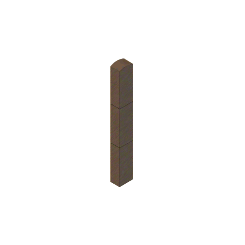 Brushed Bronze Bollard 6" x 4" Rectangular with Domed Top and Single Line Accents