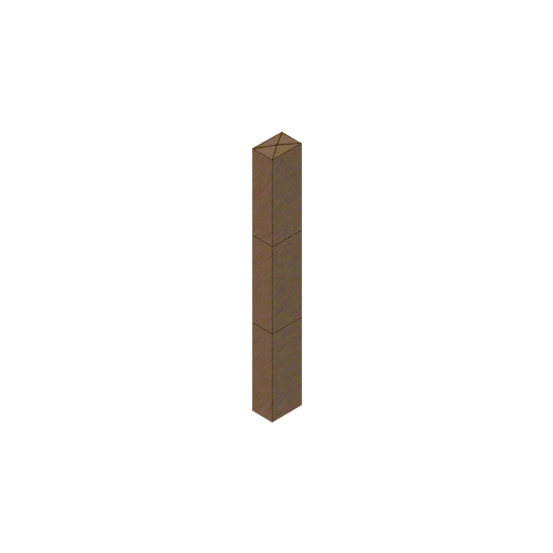 Brushed Bronze Bollard 6" x 4" Rectangular with Raised Top and Single Line Accents