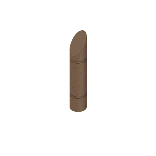 Brushed Bronze Bollard 9" Round with Angled Top and Double Line Accents