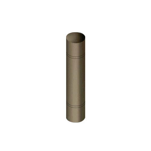 Brushed Bronze Bollard 9" Round with Domed Top and Double Line Accents