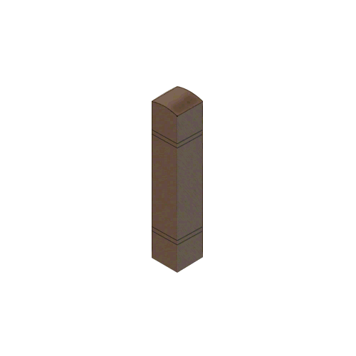 Brushed Bronze Bollard 9" Square with Domed Top and Double Line Accents