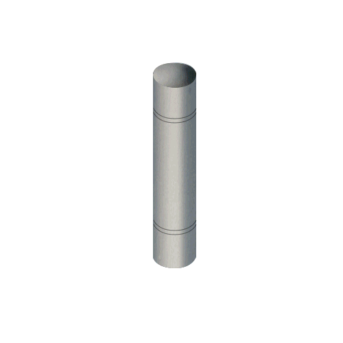 Brushed Stainless Steel Bollard 9" Round with Domed Top and Double Line Accents
