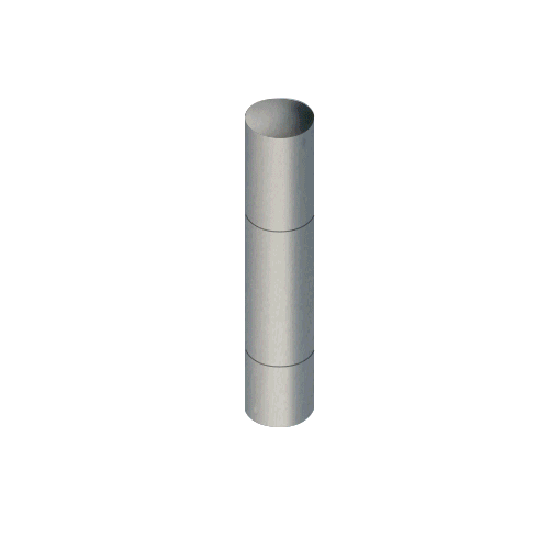 Brushed Stainless Steel Bollard 9" Round with Domed Top and Single Line Accents