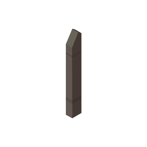 Oil Rubbed Bronze Bollard 6" x 4" Rectangular with Angled Top and Double Line Accents