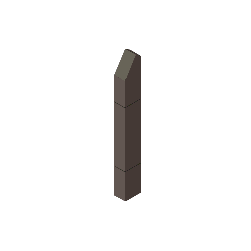 Oil Rubbed Bronze Bollard 6" x 4" Rectangular with Angled Top and Single Line Accents