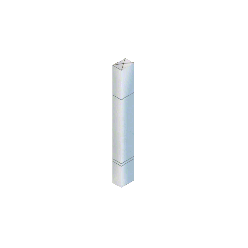 Polished Stainless Steel Bollard 6" x 4" Rectangular with Raised Top and Double Line Accents