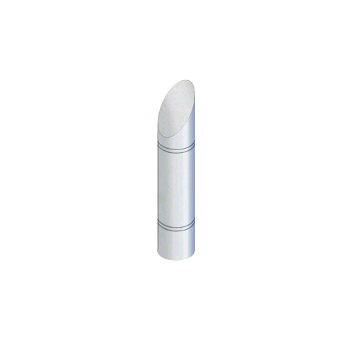 Polished Stainless Steel Bollard 9" Round with Angled Top and Double Line Accents