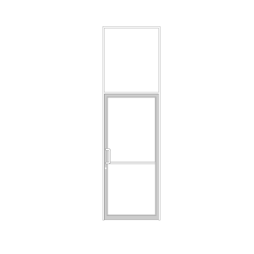 White KYNAR Paint Custom Size Series IT451 Open Back Offset Pivot Transom Door Frame Complete (1FT)
